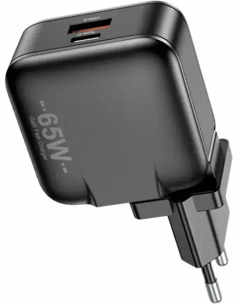 AWEI PD55-EU travel charger | 65W | GaN | USB-A, USB-C | black
