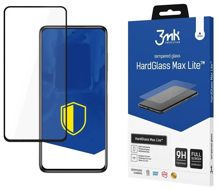 3MK HG Max Lite aizsargstikls telefonam Xiaomi Poco X3 | Xiaomi Poco X3 Pro | Xiaomi Poco X3 NFC melns