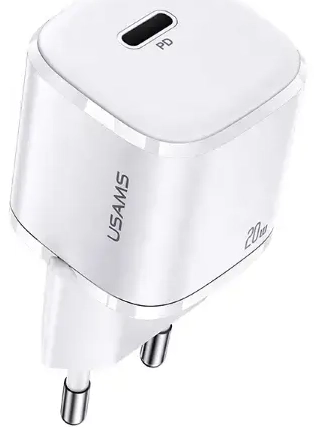 USAMS T36 mini tīkla lādētājs | 20W | PD3.0 | USB-C | balts