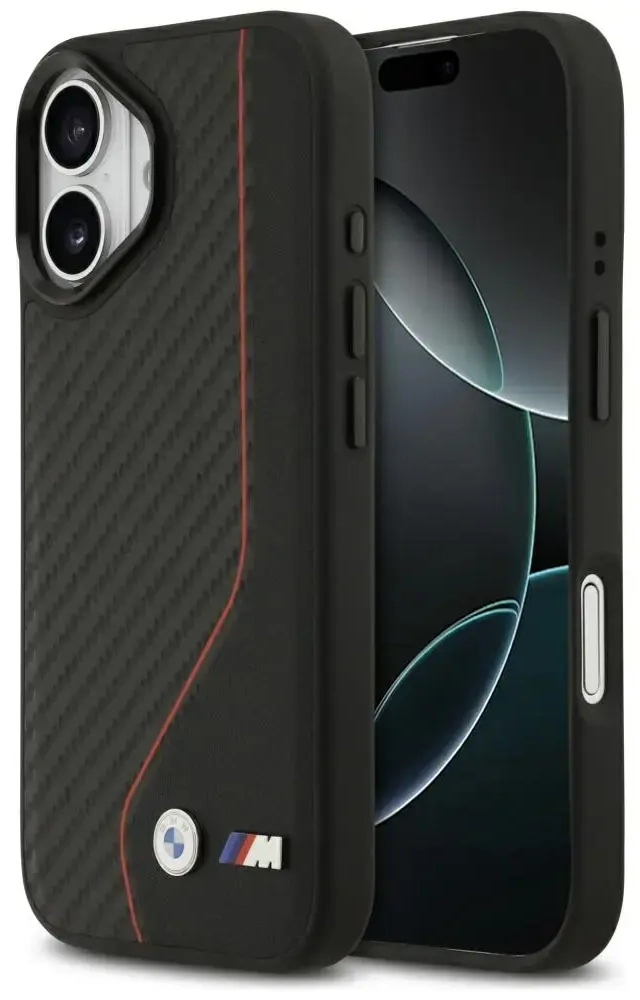 BMW M Carbon Line & Logo чехол с поддержкой MagSafe для телефона iPhone 17 красный
