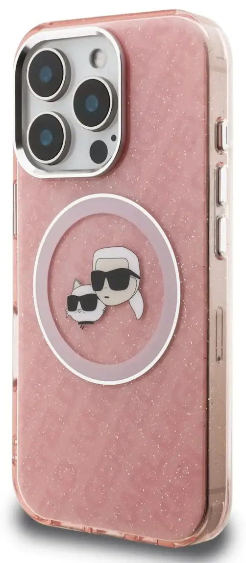 Karl Lagerfeld IML K&CH Heads Repeated Logo MagSafe Case for iPhone 16 Pro Max Pink
