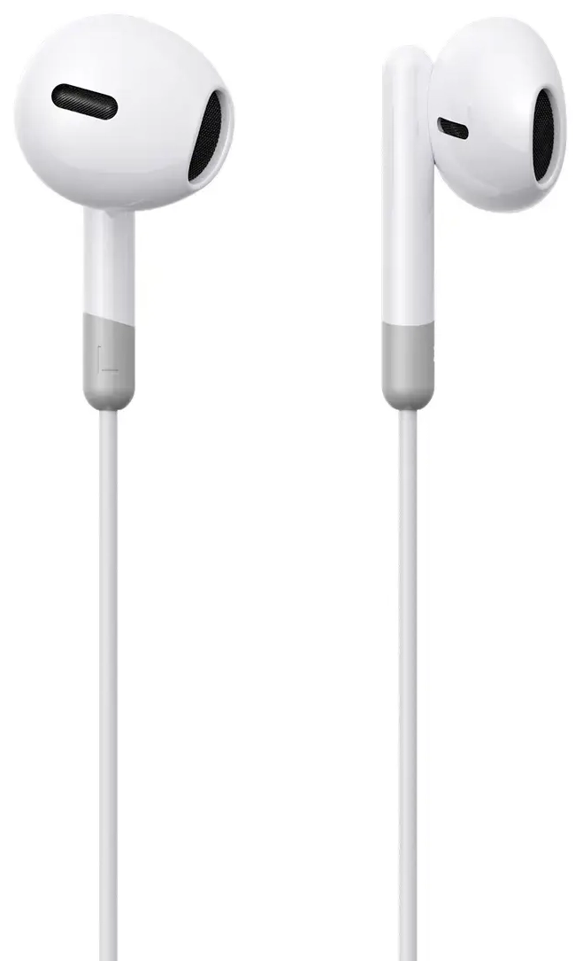 Joyroom JR-EW01 in-ear wired mini jack headphones with remote control - white