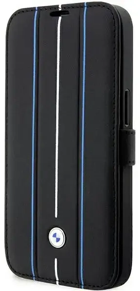 Etui BMW BMBKP14L22RVSK iPhone 14 Pro 6,1" czarny|black bookcase Leather Stamp Blue Lines