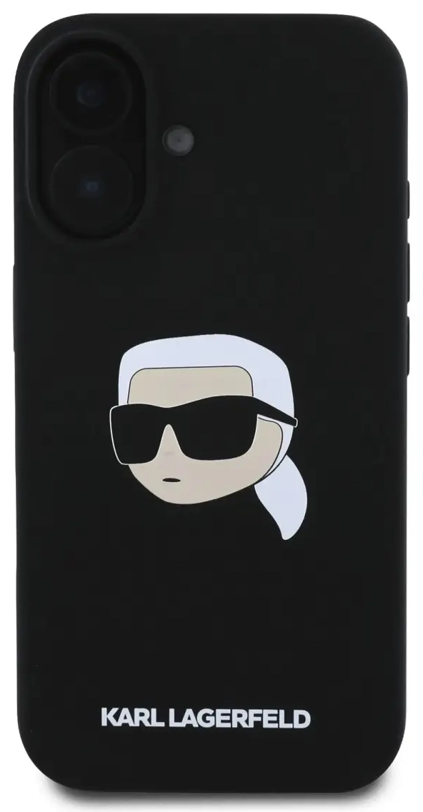 Karl Lagerfeld Liquid Silicone Karl Head MagSafe Case for iPhone 16 Black