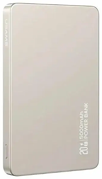 USAMS CY Series 5KCD23102 (US-CD231) ārējais akumulators (powerbank) | 5000 mAh | 20W | titāna krāsā