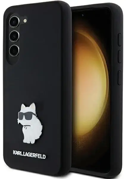 Karl Lagerfeld KLHCS23SSMHCNPK S23 S911 czarny|black hardcase Silicone Choupette Metal Pin
