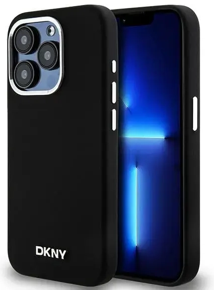 DKNY DKHMP14LSMCHLK iPhone 14 Pro 6.1" czarny|black hardcase Liquid Silicone Small Metal Logo MagSafe