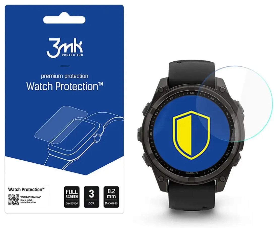Hybrid Glass 3mk Watch Protection FlexibleGlass for Garmin Fenix ââ8 Solar|Sapphire 47mm