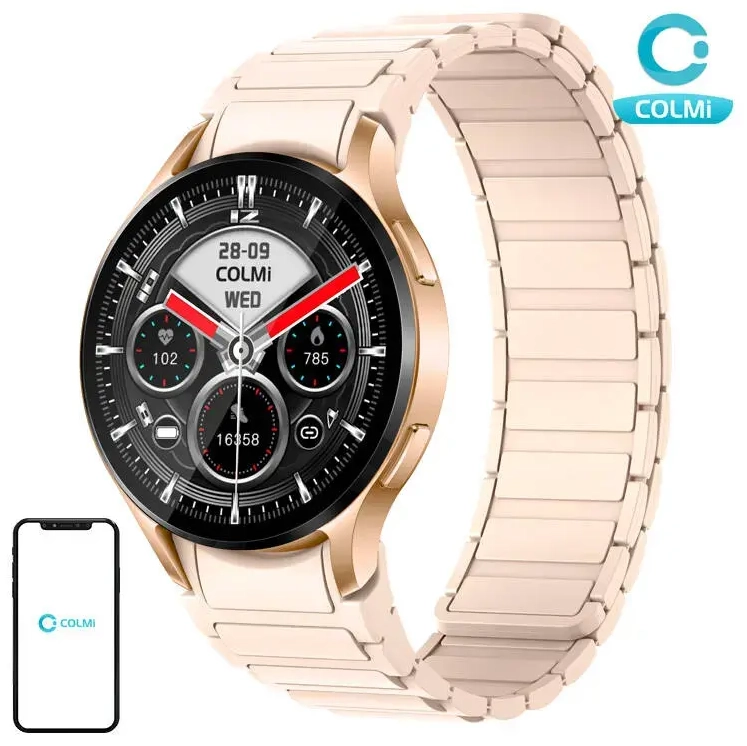 Colmi i28 Ultra smartwatch with magnetic strap (gold)