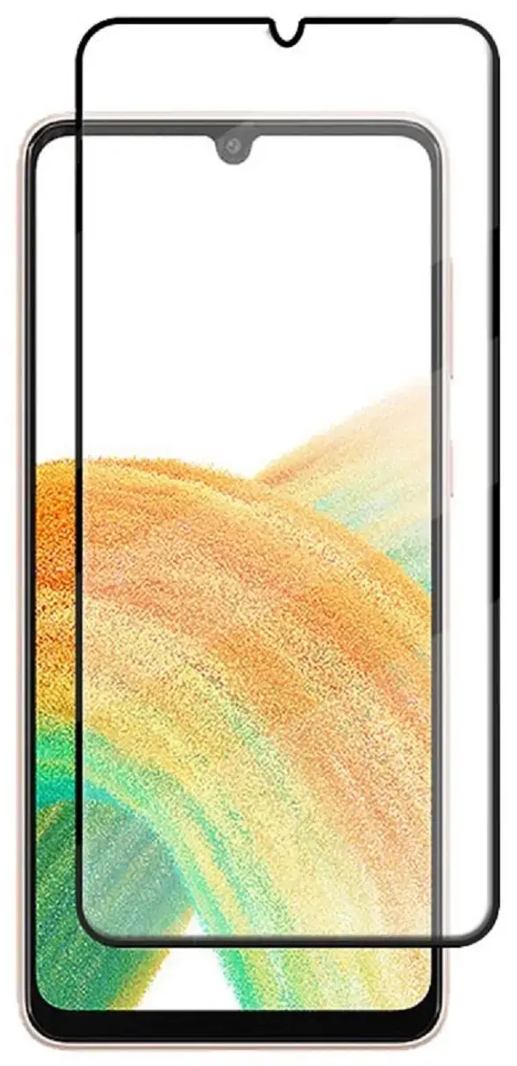 Fusion pilnai uždengtas 5D grūdintas stiklas su rėmeliu telefonui Samsung Galaxy A33 5G, juodas