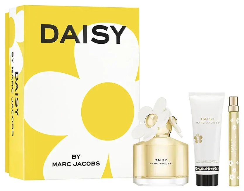 Set Marc Jacobs: Daisy, Eau De Toilette, For Women, 100 ml + Daisy, Eau De Toilette, For Women, 10 ml + Daisy, Moisturizing, Body Lotion, 75 ml