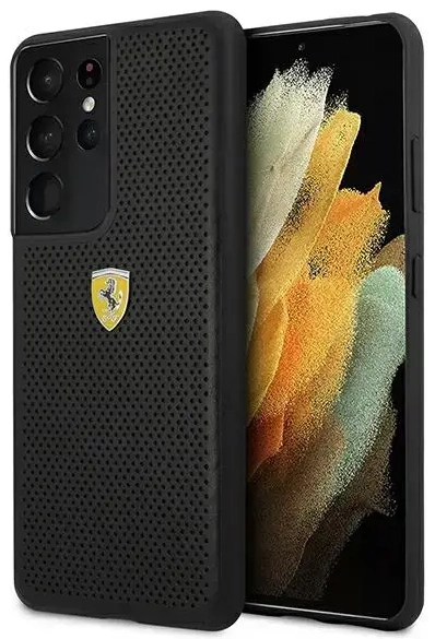 Ferrari FESPEHCS21LBK S21 Ultra G996 czarny|black hardcase On Track Perforated