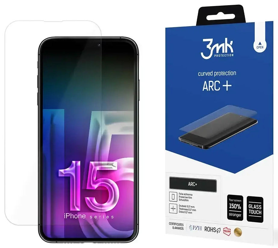3mk ARC+ aizsargplēve telefona ekrānam iPhone 15 Plus
