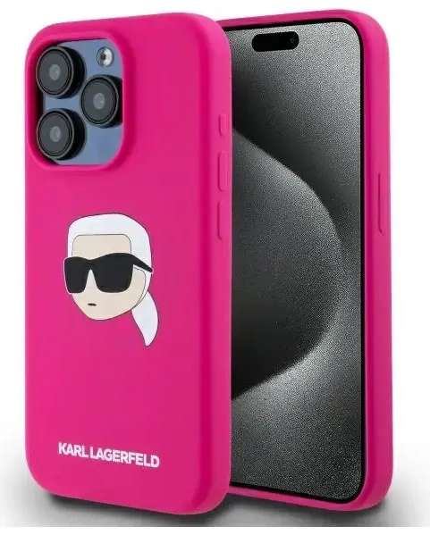 Karl Lagerfeld KLHMP15XSKHPPLF iPhone 15  Pro Max 6.7" fuksja|fuschia hardcase Silicone Karl Head Print MagSafe