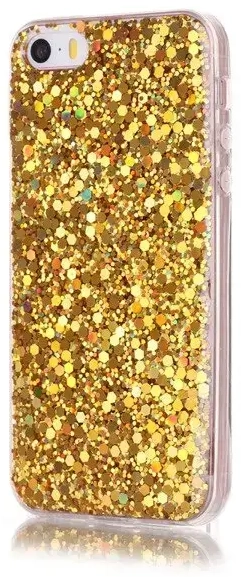 Fusion Gold Sequins Back Case Silikona Aizsargapvalks Priekš Apple iPhone X | XS Zeltains