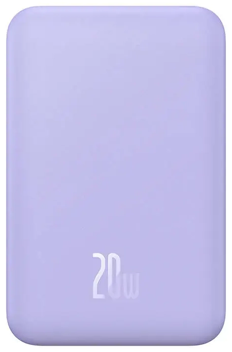 Baseus Magnetic Mini ārējais akumulators (powerbank) | 5000 mAh | 20W | USB-C, MagSafe | violets