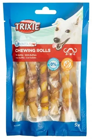Skanėstas šunims : Trixie Denta Fun chewing sticks, buffalo, 12cm, 5vnt|70g