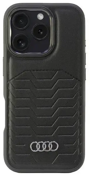Audi Synthetic Leather MagSafe iPhone 16 Pro 6.3" czarny|black hardcase AU-TPUPCMIP16P-GT|D3-BK