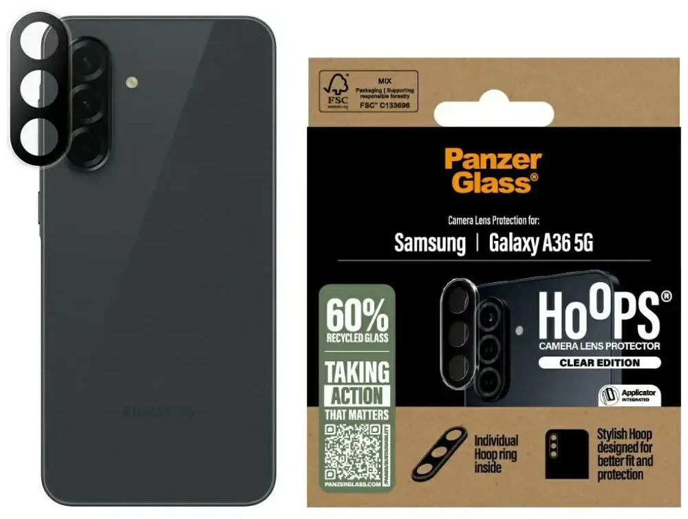 Szkło hartowane na obiektyw PanzerGlass   Hoops Lens Protector do Samsung Galaxy A36 5G przezroczysty