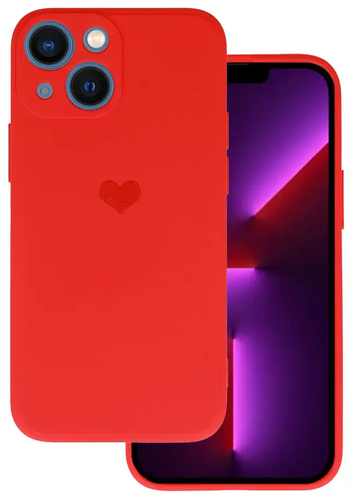Vennus Silicone Heart чехол для телефона iPhone 14 Plus красный (дизайн 1)