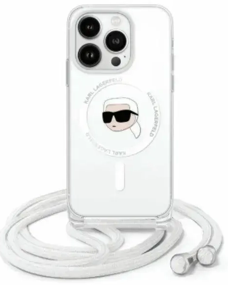 Karl Lagerfeld KLHMP16XHCKHNT iPhone 16   Pro Max 6.9" hardcase transparent Crossbody IML Karl Head Magsafe