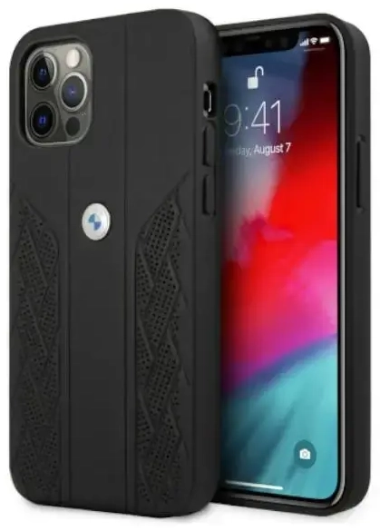 Etui BMW BMHCP12MRSPPK iPhone 12|12 Pro 6,1" czarny|black hardcase Leather Curve Perforate