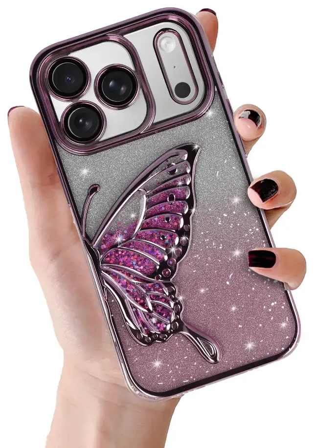 Tel Protect Butterfly Water phone case for iPhone 17 Pro pink