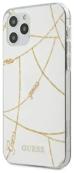 Guess GUHCP12LPCUCHWH iPhone 12 Pro Max 6,7"  biały|white hardcase Gold Chain Collection