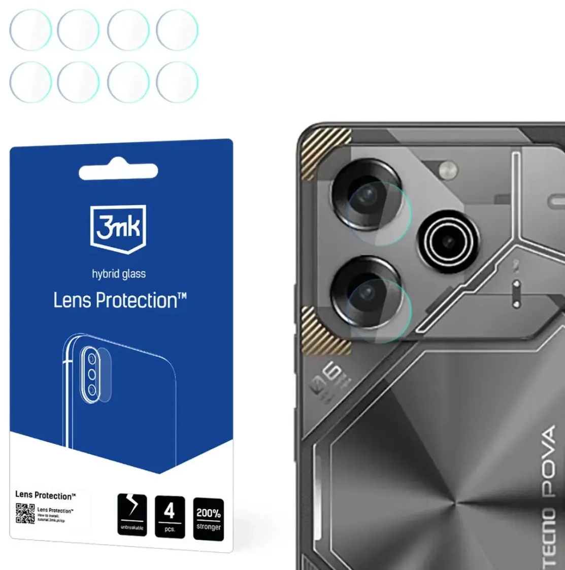 3mk Lens Protectionâ¢ Hybrid Camera Glass for Tecno Pova 6 Neo