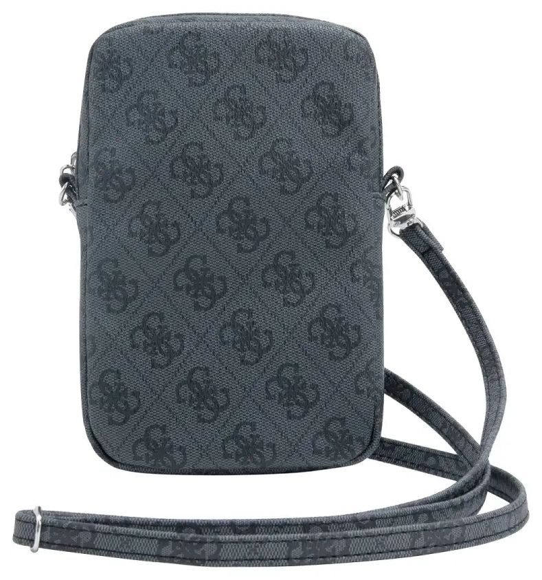 Guess PU 4G Triangle Logo Wallet Phone Bag Zipper Black