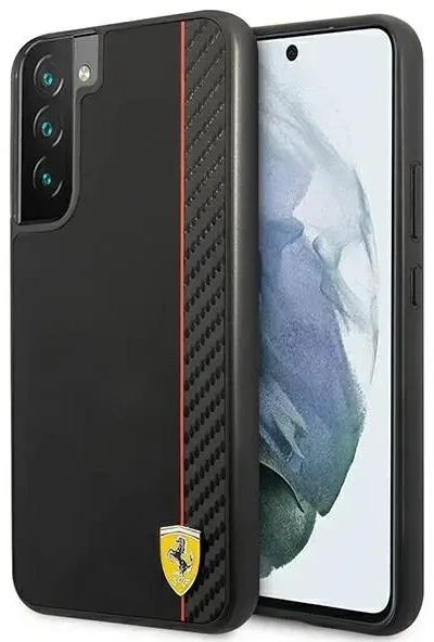 Ferrari FESAXHCS22MBK S22+ S906 czarny|black hardcase On Track Carbon Stripe