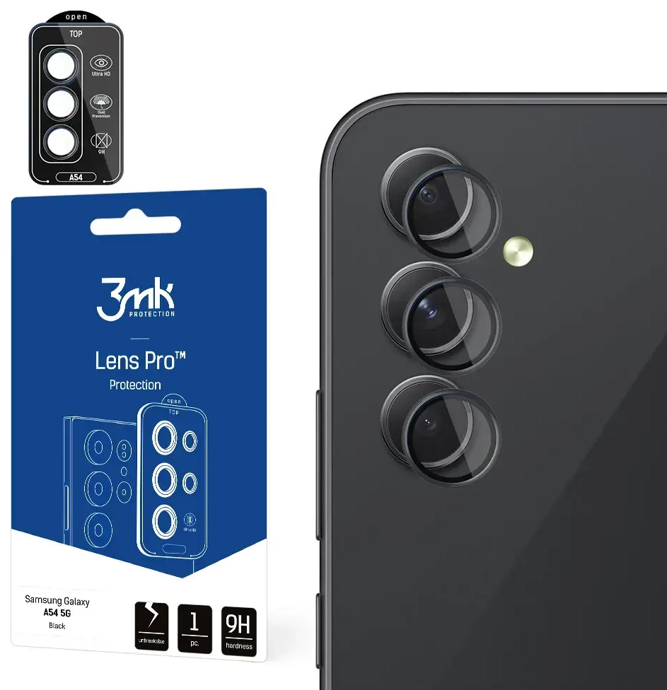 Samsung Galaxy A54 5G - 3mk Lens Protection Pro Black screen protector