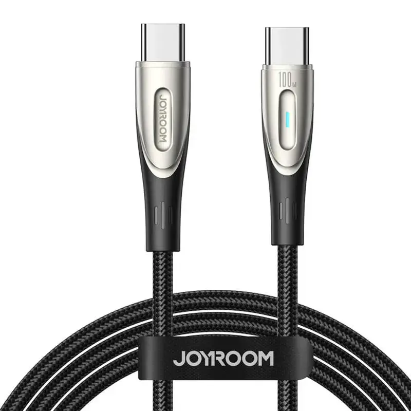 Joyroom SA27-CC5 duomenų perdavimo ir įkrovimo laidas | USB-C į USB-C | 100W | 1.2m | juodas