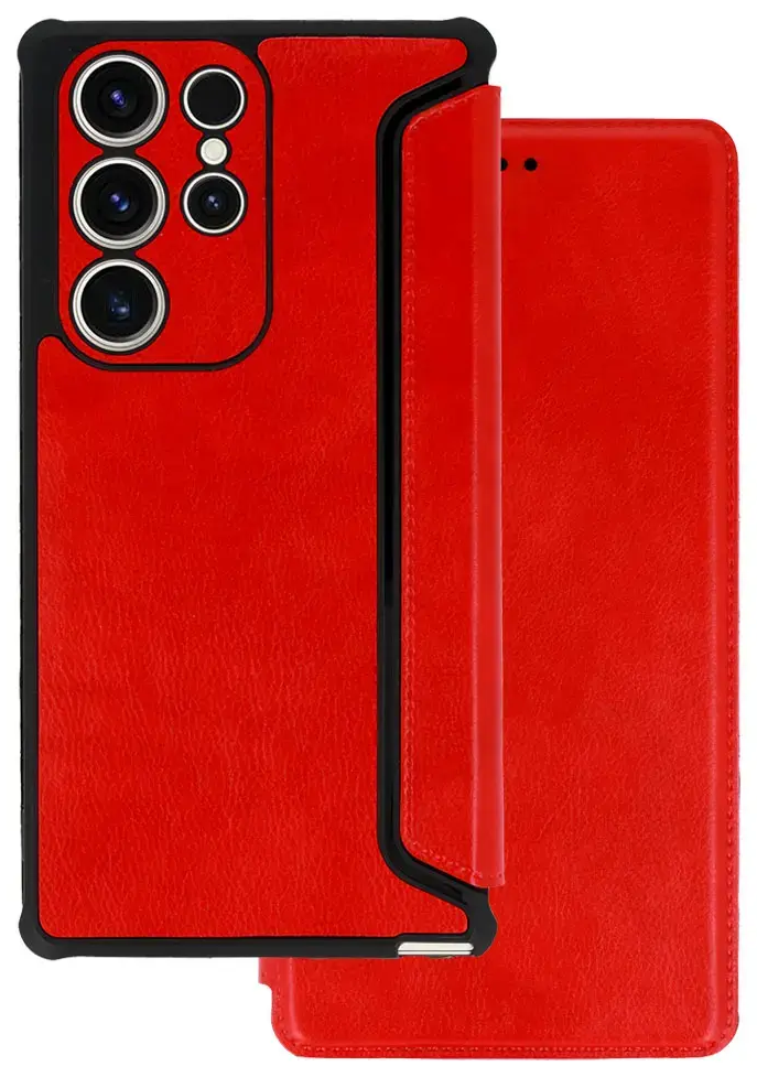 Razor Leather Book Case for Samsung Galaxy S23 Plus red