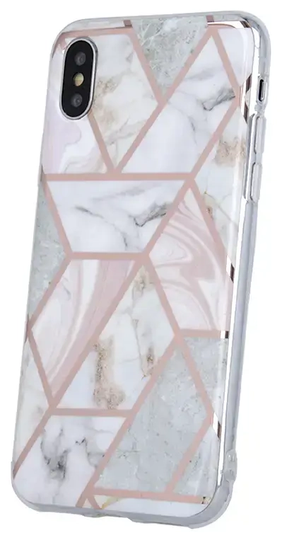 Fusion Geometric Marble silicone case For Apple iPhone 11 Pro pink
