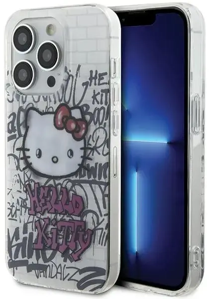 Hello Kitty HKHCP14LHDGPHT iPhone 14 Pro 6.1" biały|white hardcase IML Kitty On Bricks Graffiti