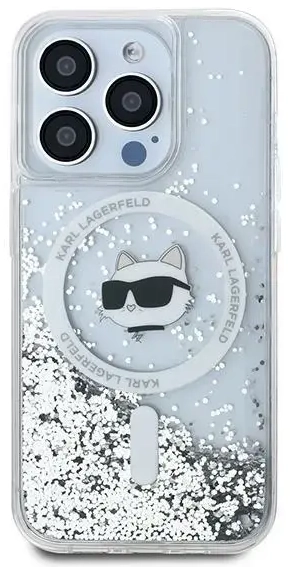 Karl Lagerfeld KLHMP14XLGCHSGH iPhone 14 Pro Max 6.7" hardcase transparent Liquid Glitter Choupette Head Magsafe