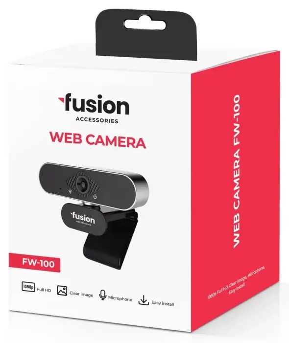 Fusion FW-100 veebikaamera USB 2.0 | 1080p | HD mikrofon | must (kahjustatud pakend)
