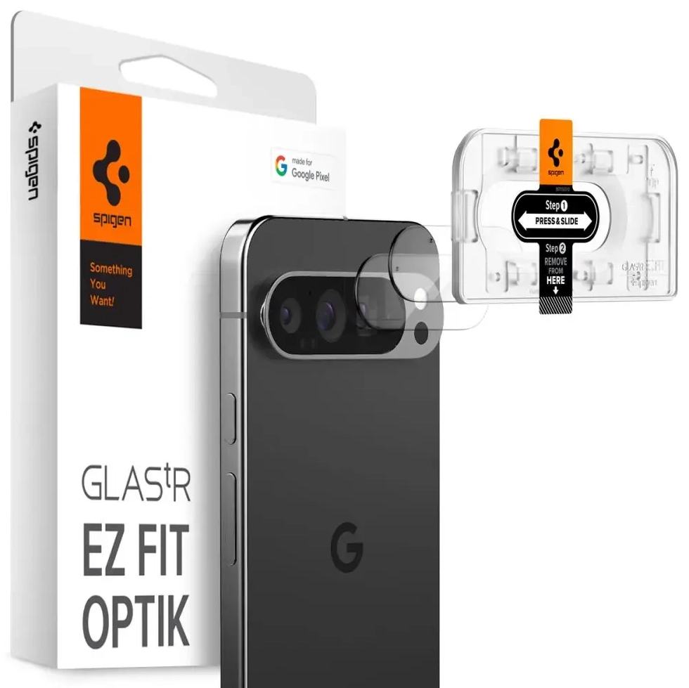 SPIGEN OPTIK.TR "EZ FIT" KAMERAS AIZSARGS 2 GAB. GOOGLE PIXEL 9 PRO CRYSTAL CLEAR