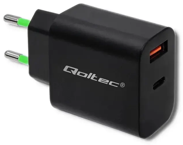 Qoltec Charger kelioninis įkroviklis | 18W | USB-C