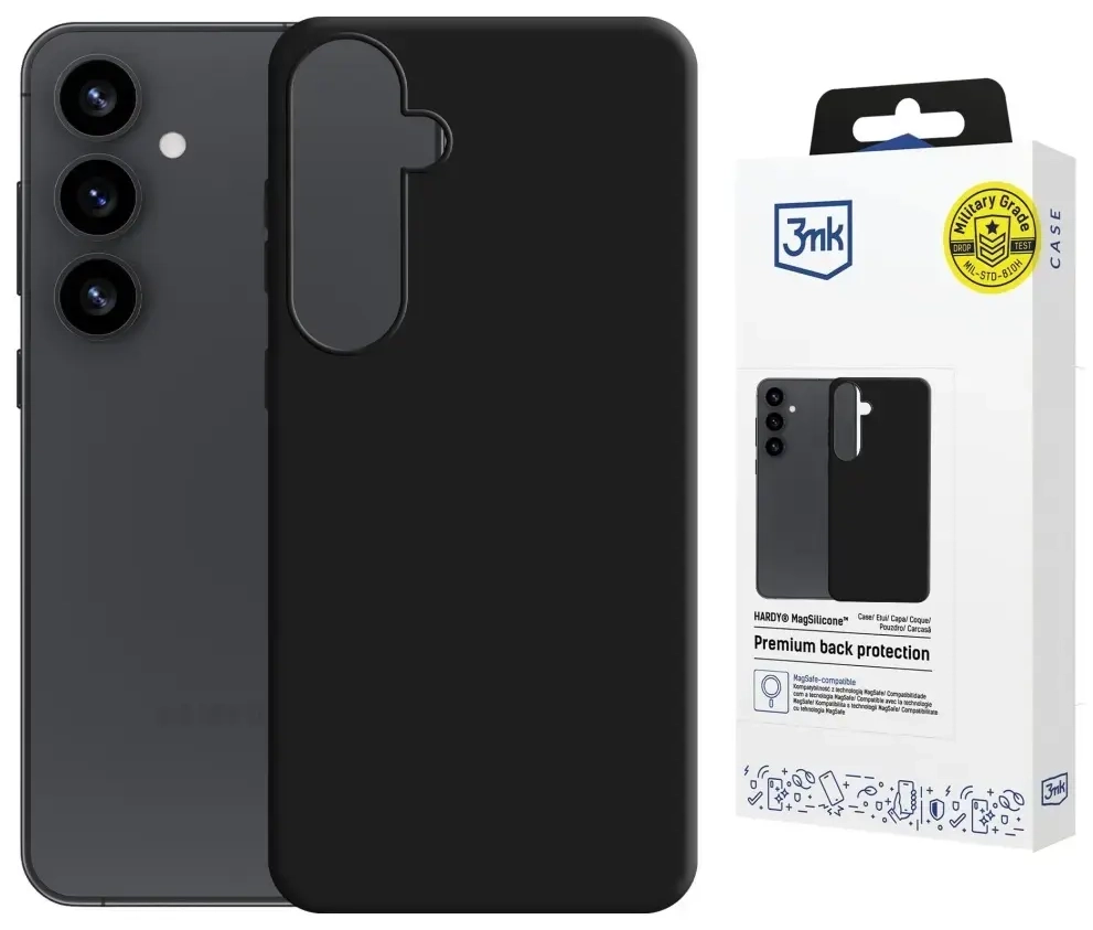3MK Hardy MagSilicone Case for Samsung Galaxy S25+ Black
