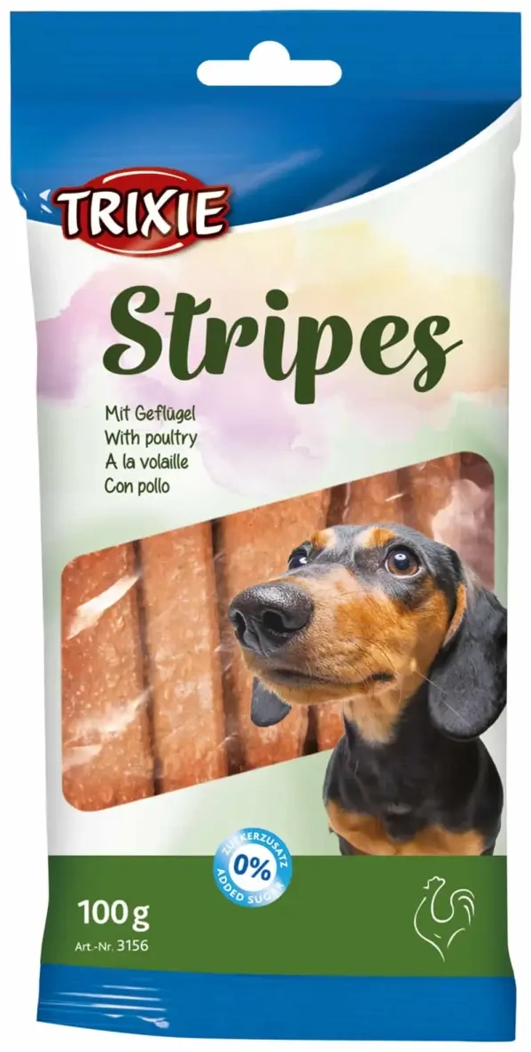 Treats for dogs - Trixie Stripes with poultry, 10 pcs., 100 g.