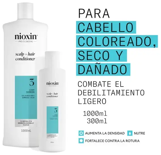 Nioxin System 3 - Conditioner - Coloured and Damaged Hair with Slight Weakening 300ml