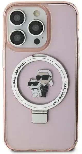 Karl Lagerfeld KLHMN61HMRSKCP iPhone 11 | Xr 6.1" różowy|pink hardcase Ring Stand Karl&Choupettte MagSafe