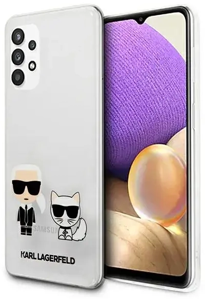 KLHCA32CKTR Karl Lagerfeld PC|TPU Karl & Choupette maciņš telefonam Samsung Galaxy A32 5G caurspīdīgs