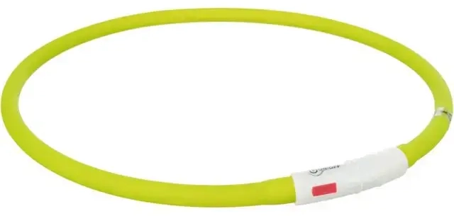 Atstarojoša kaklasiksna suņiem – Trixie Flash light ring USB, silicone, XS–XL: 70 cm|ø 10 mm, green