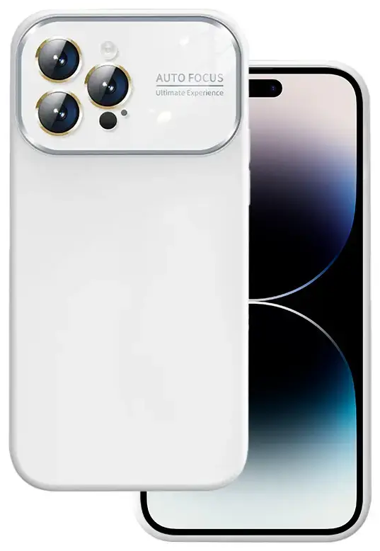 Soft Silicone Lens Case for Iphone 14 Pro Max white