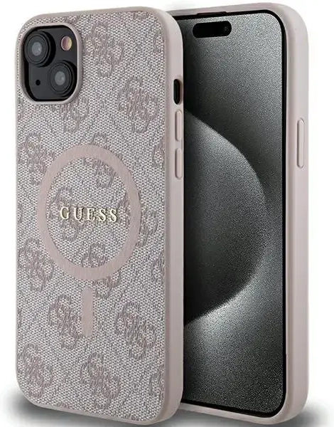 Guess GUHMP14SG4GFRP iPhone 14 | 15 | 13 6.1" różowy|pink hardcase 4G Collection Leather Metal Logo MagSafe