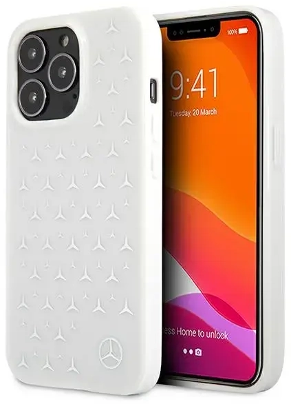 Mercedes MEHCP13XESPWH iPhone 13 Pro Max 6,7" biały|white hardcase Silver Stars Pattern