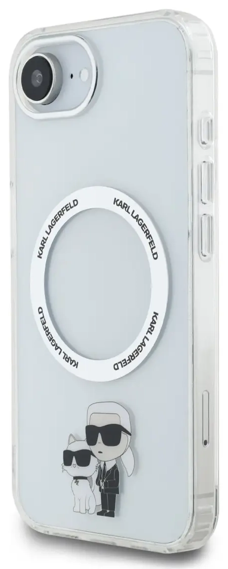 Karl Lagerfeld IML Karl и Choupette чехол для телефона для iPhone 16e прозрачный с MagSafe